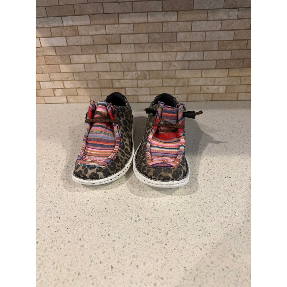 Justin Hazer Leopard Serape Print Casual Slip On Moc Toe Shoes Women's 8